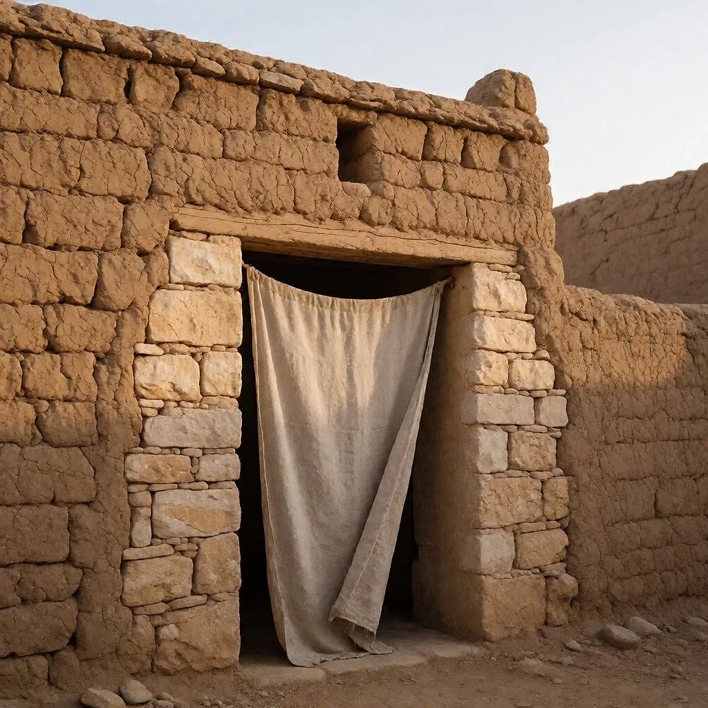Limestone wall with palm shadows