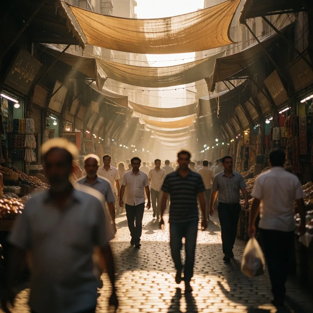 Market street at golden hour