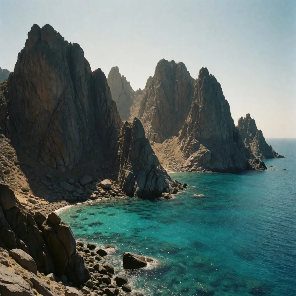 Granite mountains meeting Red Sea